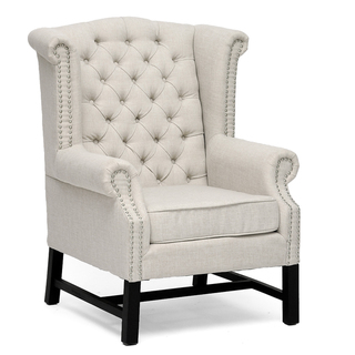 Sussex Beige Linen Club Chair (Set of 2)