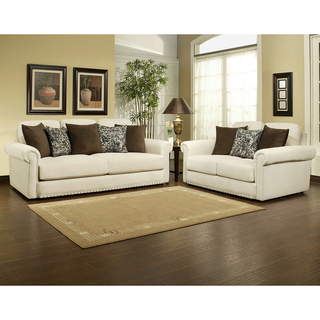 Furniture of America Sholin Micro Denier Sofa/Loveseat Set