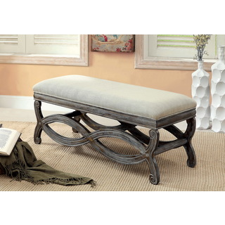 Furniture of America Quazi Gray Solid Wood Reclaimed Bench